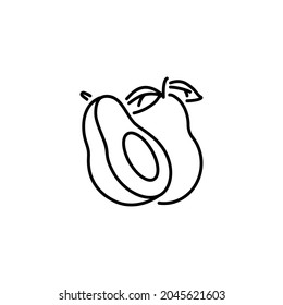 Avocado-Symbol im Stylestil des Obstsymbol-Themas