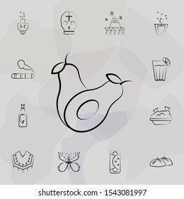 Avocado icon. Dia de muertos icons universal set for web and mobile
