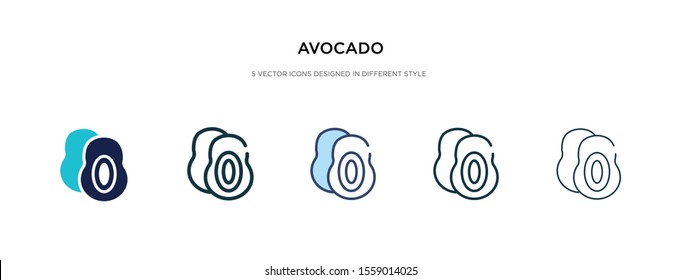 avocado icon in different style vector illustration. two colored and black avocado vector icons designed in filled, outline, line and stroke style can be used for web, mobile, ui