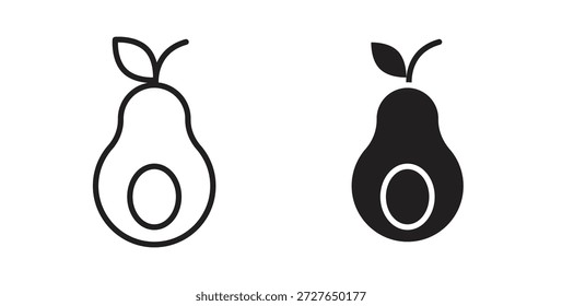 Avocado-Symbol im Doodle- und Strichstil.