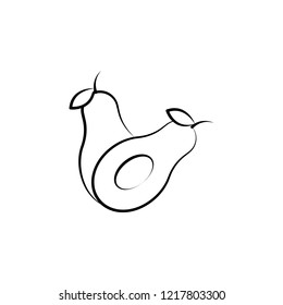 Avocado icon. Element of dia de muertos icon for mobile concept and web apps. Hand drawn Avocado icon can be used for web and mobile