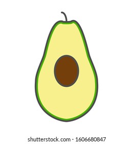 avocado icon with Filled outline style vector