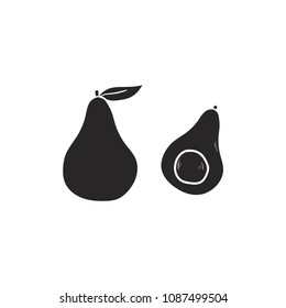 avocado icon flat black