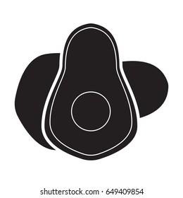 avocado icon flat black