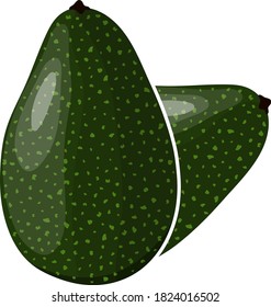Avocado Icon. Flat Color Design. Vector Illustration.
