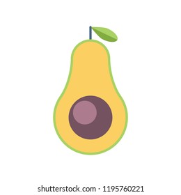 Avocado icon. Flat illustration isolated on white background