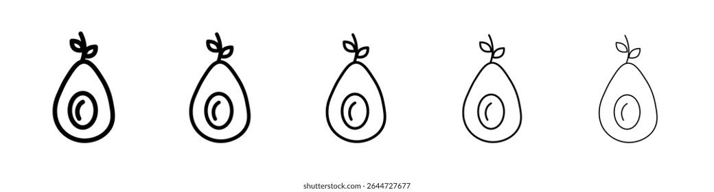 avocado icon flat illustration set logo