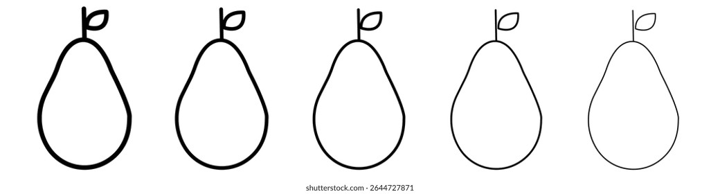 avocado icon flat illustration set logo