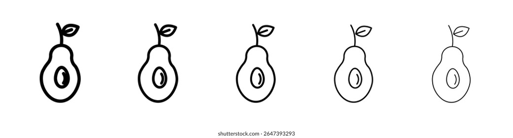 avocado icon flat illustration set logo