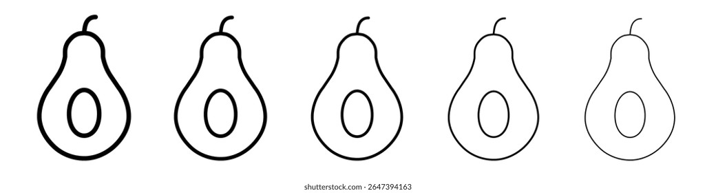 avocado icon flat illustration set logo