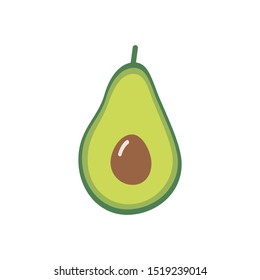 Avocado icon. Flat illustration of avocado vector icon isolated on white background