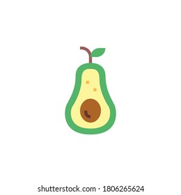 Icono de aguacate. Ilustración plana del icono vectorial de aguacate aislado en fondo blanco