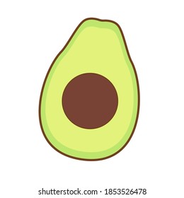 Avocado icon. Flat illustration of avocado vector icon isolated on white background