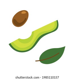Avocado icon. Flat illustration of avocado vector icon isolated on white background.