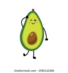 Avocado icon. Flat illustration of avocado vector icon isolated on white background.
