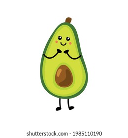 Avocado icon. Flat illustration of avocado vector icon isolated on white background.