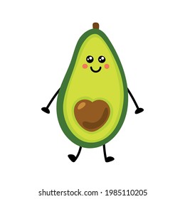 Avocado icon. Flat illustration of avocado vector icon isolated on white background.