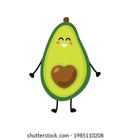 Avocado icon. Flat illustration of avocado vector icon isolated on white background.