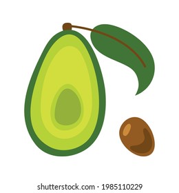 Avocado icon. Flat illustration of avocado vector icon isolated on white background.