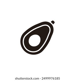 Icono de aguacate. Versión de silueta plana.