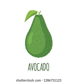 Avocado icon in flat style isolated on white background. Organic food. Vector illustration. Ingredient for ketogenic diet.