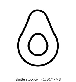 Avocado Icon Food Fruits. Vector illustration. editable.