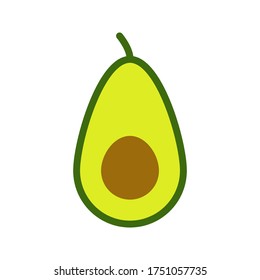Avocado Icon Food Fruits. Vector illustration. editable.