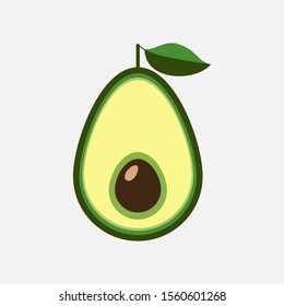 Avocado icon. Fruit in flat design. Simple modern flat illustration. Design