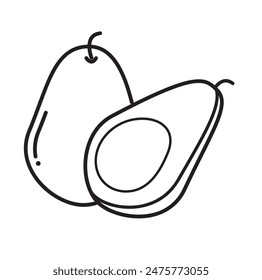 Avocado icon. Avocado fruit organic.