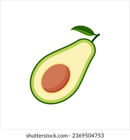 Avocado-Symbol, Fruchtsymbol, Avocado-Birne, Alligator-Birne, Vektorgrafik-Illustration