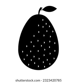 Avocado Icon Fruit silhouette vector illustration isolated on white eps 10