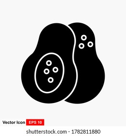 Icono de aguacate, ilustración del vector de fruta