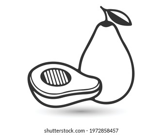 avocado icon, fruit vector illustration