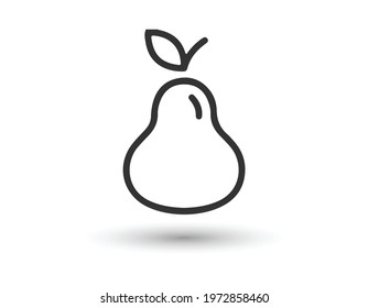 avocado icon, fruit vector illustration