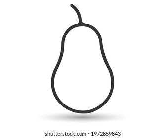 avocado icon, fruit vector illustration