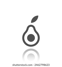 Icono de aguacate, fruta, Ilustración vectorial