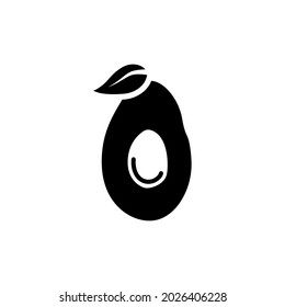 avocado icon of glyph style design vector template
