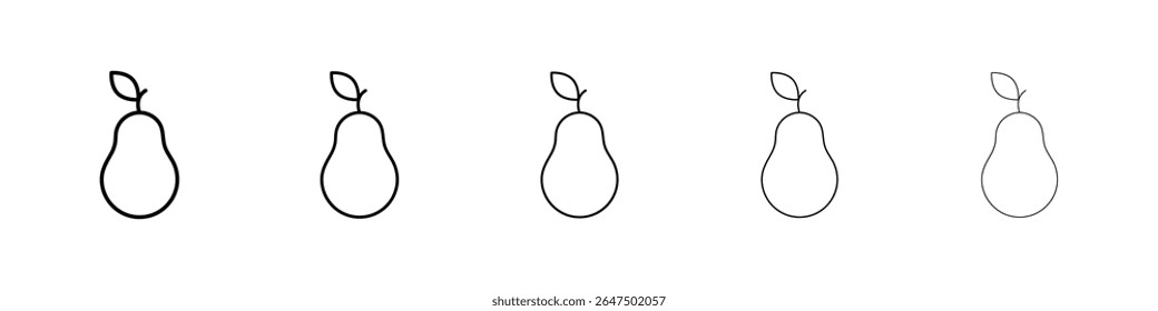 Avocado icon graphic set. trendy stroke line style
