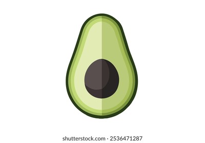 Avocado icon. Green avocado vector illustration. Colored avocado for kids coloring book , app and web