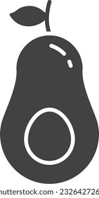 Avocado Icon image. Suitable for mobile application.
