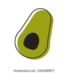 Avocado Icon, Isolated on White Background. Vector Illustration