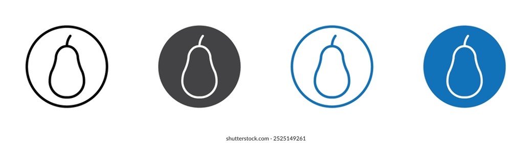 Avocado icon Isolated on white background vector set