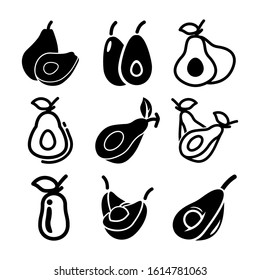 avocado icon isolated sign symbol vector illustration - Collection of high quality black style vector icons

