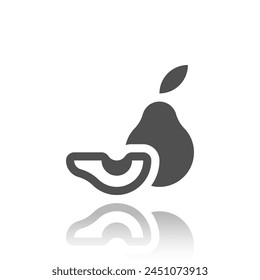 Icono de aguacate, aislado, Ilustración vectorial