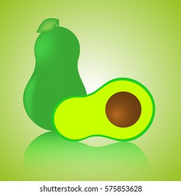 avocado icon for the label and packaging. The whole and the part.