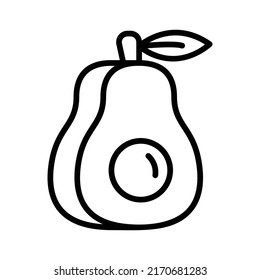Avocado Icon. Line Art Style Design Isolated On White Background