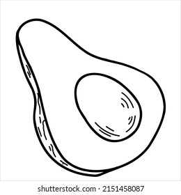 avocado icon line art vector illustration isolated on white background