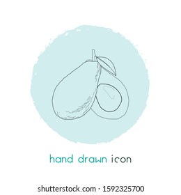 Avocado icon line element. Vector illustration of avocado icon line isolated on clean background for your web mobile app logo design.