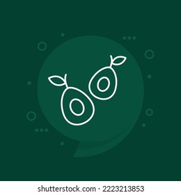 Avocado-Symbol, Linie, Vektordesign