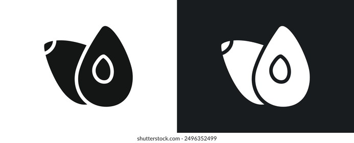 avocado icon linear graphics set vector in black